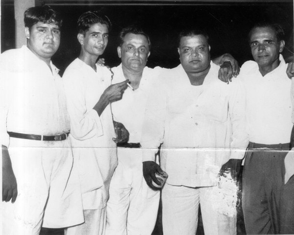 Narendra Bansal, Producer RN Mandloi, Nanabhai Bhatt, MS Gite and Director Ramnik vaidya. Express Archive Photo