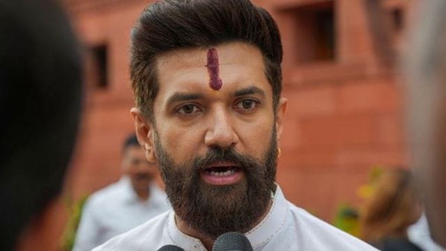  Union Minister Chirag Paswan speaks to the media during the Monsoon session of Parliament, in New Delhi, Wednesday, July 23, 2025. (PTI Photo/Shahbaz Khan)