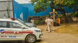 Wall collapse due to rain in Delhi