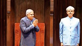 Budget session of Parliament Jagdeep Dhankhar resignation, Jagdeep Dhankhar retirement, Jagdeep Dhankhar rajya sabha, rajya sabha, Jagdeep Dhankhar, editorial, Indian express, opinion news, current affairs