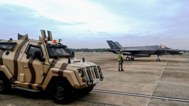 An engineering team from the UK arrived at the international airport here on Sunday to assess and repair the British Royal Navy F-35B Lightning fighter jet. (File Photo)
