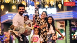 Jay Bhanushali and Mahhi Vij with their three kids