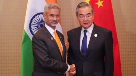 External Affairs Minister S Jaishankar and China's Foreign Minister Wang Yi meet on the sidelines of the G20 Summit in Brazil's Rio de Janeiro. File Image: X | @DrSJaishankar.