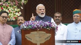 Addressing the media before the beginning of the Monsoon Session, Modi said, “The Monsoon Session stands as a proud moment for the nation.” Addressing the media before the beginning of the Monsoon Session, Modi said, “The Monsoon Session stands as a proud moment for the nation.”