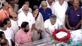 Senior CPI(M) leaders, including CM Vijayan, were present at the house in the morning before the body was taken in a procession
