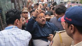 The MNS had called the protest to counter a stir organised by traders after a shop owner was recently thrashed by party workers for refusing to speak in Marathi.