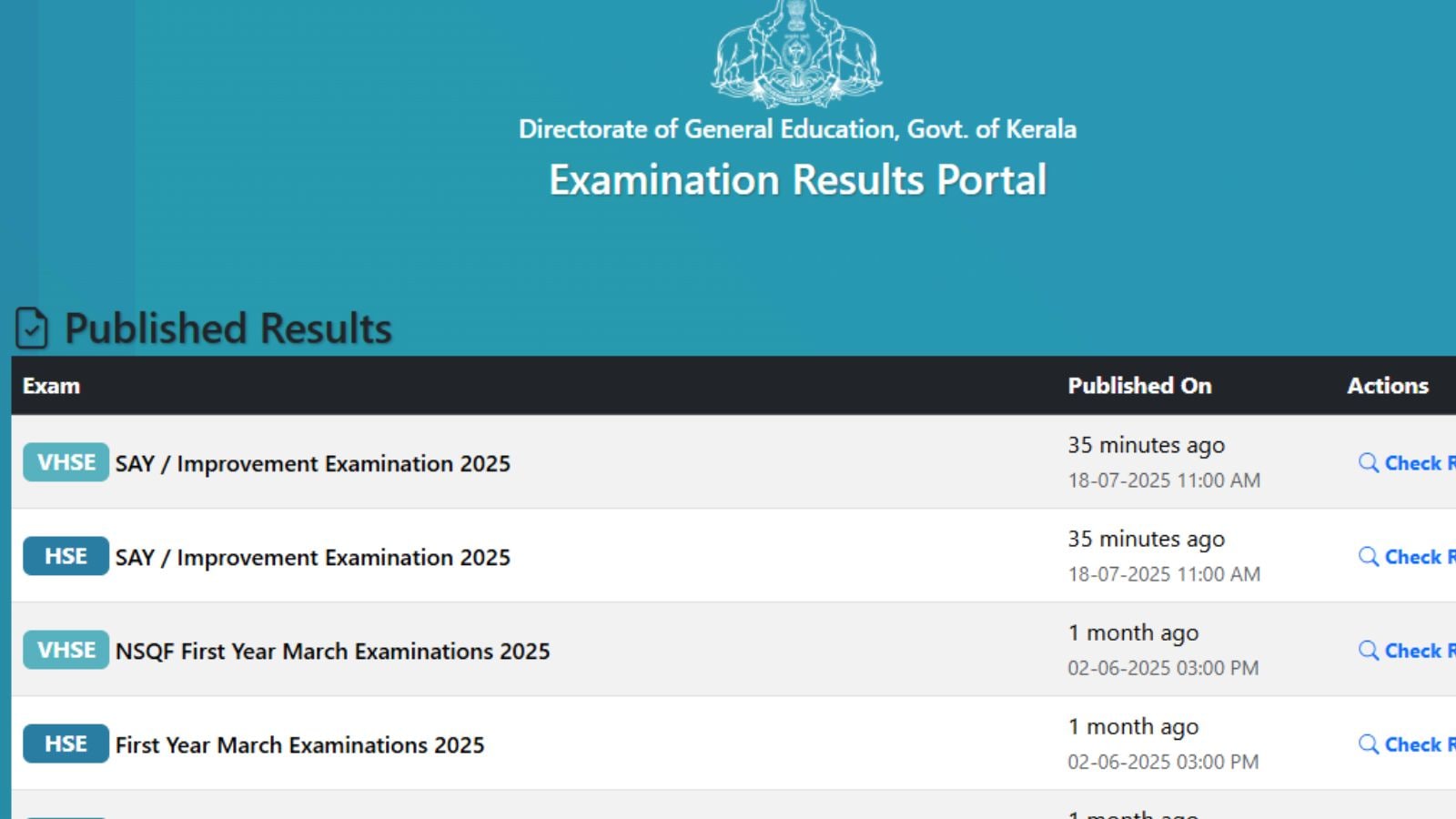 Kerala Plus Two SAY Result Out 2025: How to check DHSE results online?