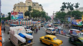 Preparations underway for Martyrs' Day rally of TMC, in Kolkata (PTI Photo)