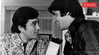 Rajesh Khanna and Amitabh Bachchan in a still from Namak Haraam