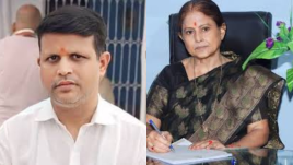 Patna Mayor Sita Sahu (right) and her son Shishir Kumar (right)