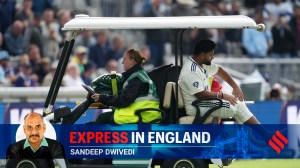 India had a foot ahead till Pant was hit flush on his right toe by England’s hero of the day Chris Woakes. (AP Photo)