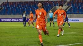 Sangita scored the two goals that gave India the 2-1 win over Thailand which confirmed qualification to the 2025 AFC Women's Asia Cup. (Image Source: AIFF)