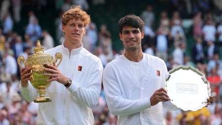 There will be wild anticipation for another chapter of the Alcaraz-Sinner rivalry in the future. But what may be more intriguing is how much of each other’s game they can imbibe. (AP Photo)