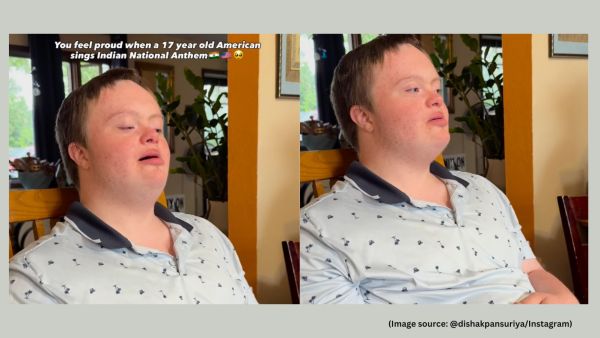 The viral video, shared by an Indian living in the US, shows 17-year-old Gabe Merritt passionately singing "Jana Gana Mana" (Image source: @dishakpansuriya/Instagram)