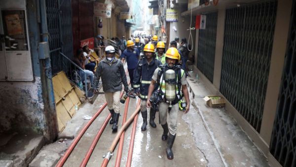 According to the fire department, the control room received the call around 3.15 am. All victims are suspected to be natives of Rajasthan. (Express Photo)