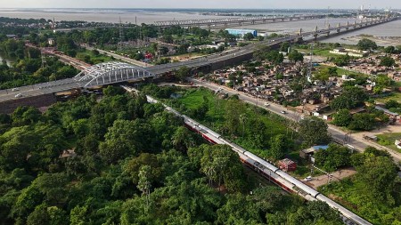 The bridge on NH-31 ahead of its inauguration by Prime Minister Narendra Modi