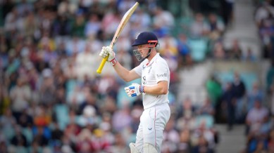England's Harry Brook in action during Anderson-Tendulkar Trophy against India. (AP)