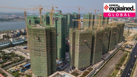 Unfinished construction by China Evergrande in Dongguan, Guangdong Province, China, Sept. 28, 2021.