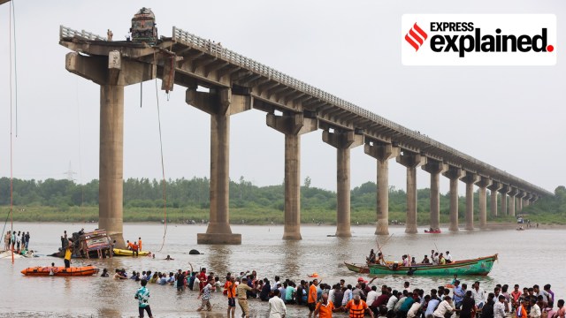 Multiple vehicles fell into the Mahisagar river when a dilapidated bridge in Gujarat's Vadodara collapsed in July.