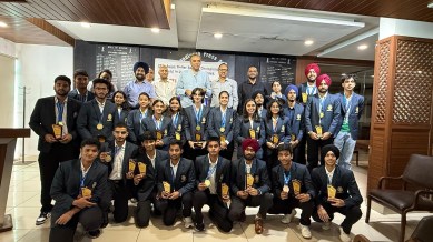 Skaters who were part of the various roller skating Indian teams which won medals in the recently concluded 20th Asian Roller Skating Championship in South Korea, honoured in Chandigarh