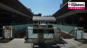 A partially shuttered Evergrande complex