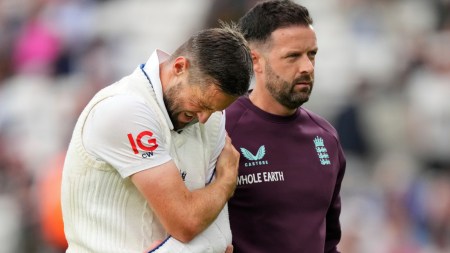 England pacer Chris Woakes was taken off the field due to a shoulder injury during IND vs ENG 5th Test. (AP)
