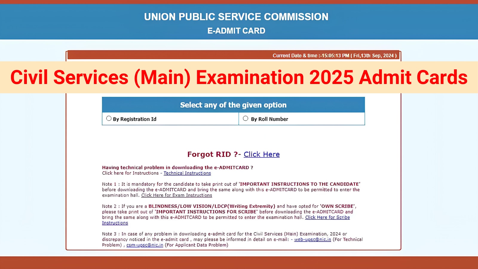 UPSC Mains 2025 Admit Card LIVE Updates: Civil Services Mains hall tickets soon; important topics candidates must revise
