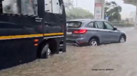 The IMD has forecast light to moderate rain to persist throughout the day (Image source: @ANI/X)