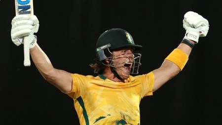 Dewald Brevis became the youngest South African to hit a T20I century during 2nd T20I against Australia in Darwin. (Cricket Australia)