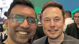 Bengaluru CEO selfie with Elon Musk AI generated