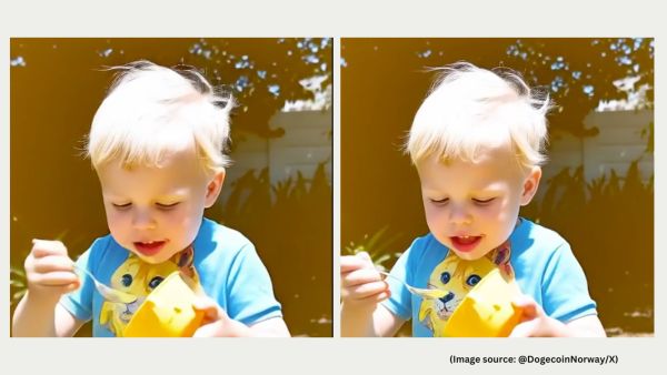 Reacting to the video, Elon Musk wrote, “Grok turns an old picture of me from 50 years ago into a video.” (Image source: @DogecoinNorway/X)