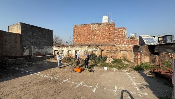  Ground Penetrating Radar (GPR) survey being conducted by the Indian Institute of Technology (IIT) Kanpur at Topra Kalan in January. Special Arrangement