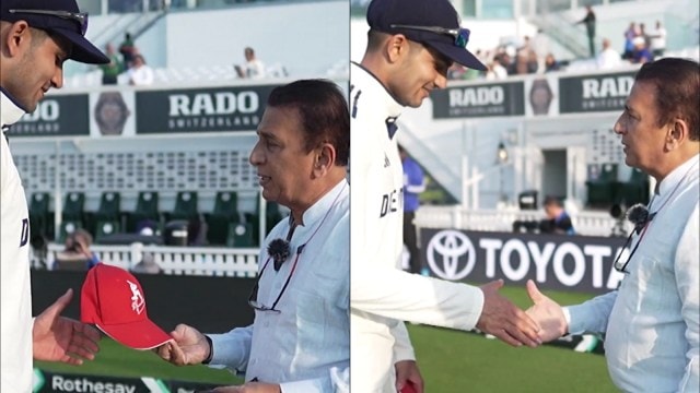 Sunil Gavaskar gifted Shubman Gill a signed cap and a shirt. (Screengrab/X)