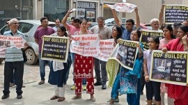 Residents of Gurgaon’s ROF Alante protest
