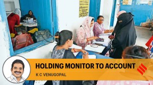 Booth-level officers during electoral roll revisions for upcoming Bihar legislative assembly election at polling booth in Patna. (File)