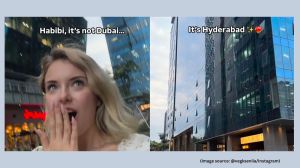 The Russian vlogger can be seen surprised in the video as she gives a glimpse of the HITEC City