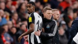 Newcastle United manager Eddie Howe confirmed Isak will miss out Premier League game vs Liverpool. (Reuters)