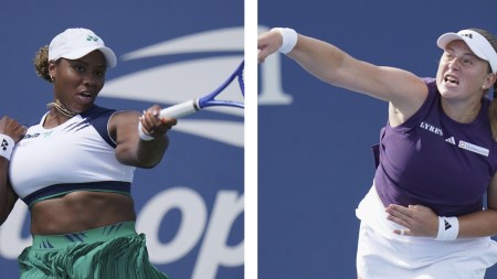 Jelena Ostapenko and Taylor Townsend exchanged angry words during their US Open tennis match. (PHOTOS: AP)