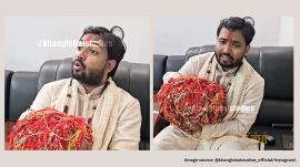 Khan Sir revealed that more than 15,000 rakhis were tied on his wrist by his female students, leaving him speechless (Image source: @khanglobalstudies_official/Instagram)