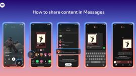 Spotify will also recommend contacts to message based on shared playlists, prior interactions, or whether users are on a Family or Duo plan. (Image: Spotify)