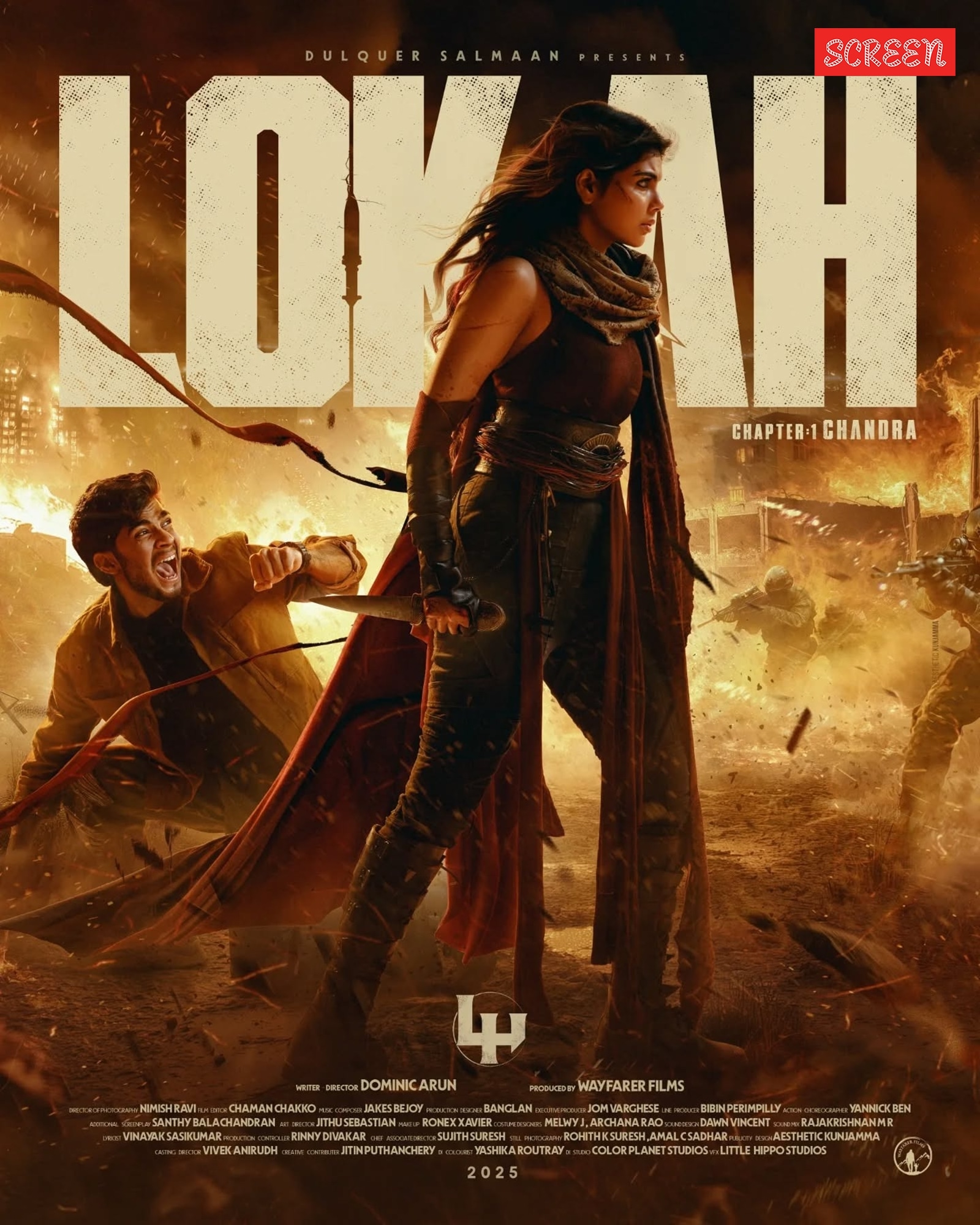Lokah stars Kalyani Priyadarshan and Naslen in the lead roles.