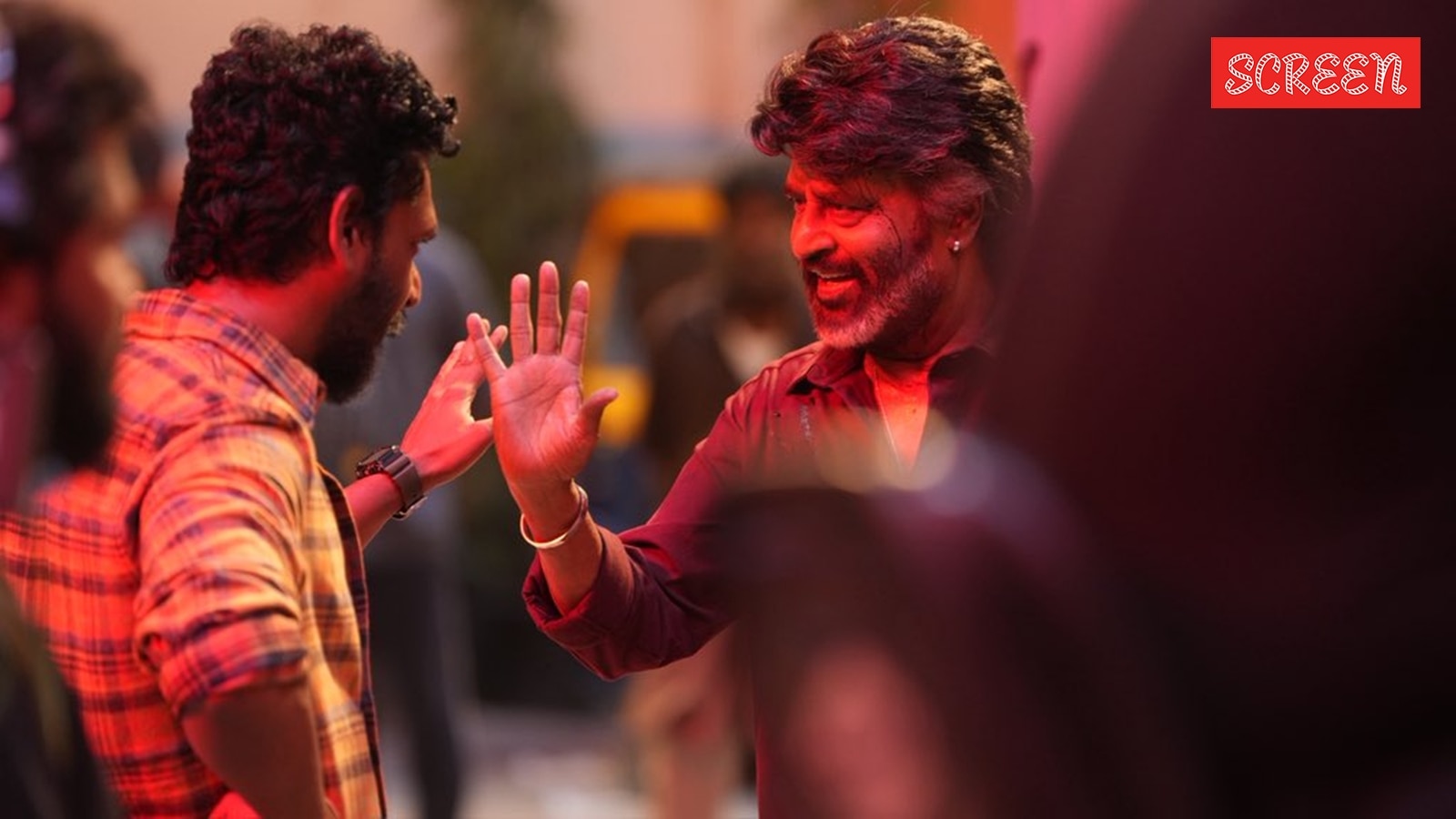 Rajnikanth with Lokesh Kanagaraj on the set of Coolie