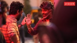 Rajnikanth with Lokesh Kanagaraj on the set of Coolie