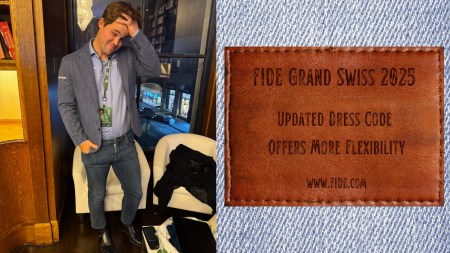 World No 1 Magnus Carlsen (LEFT) had exited the FIDE World Rapid Championship last year after being fined for wearing jeans and being asked to change into formal trousers; FIDE made changes to dress code this year for the FIDE Grand Swiss tournament. (PHOTOS: FIDE)