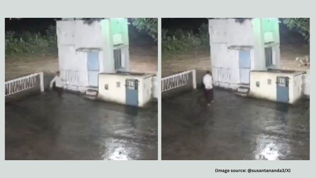 Shared by Susanta Nanda, a retired IFS officer, the viral video shows the man casually walking out of the factory’s premises (Image source: @susantananda3/X)