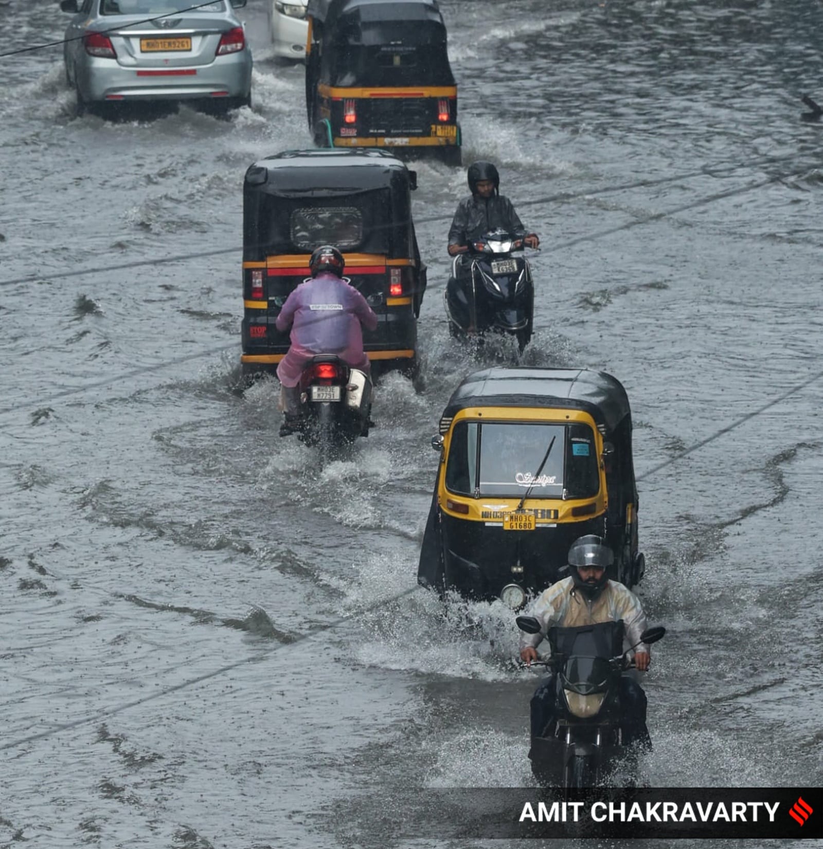 Waterlogging near Chembur Railway Station on Saturday.