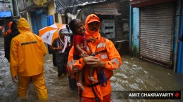 A team of 5 Bn NDRF has been deployed at Kurla's Kranti Nagar to conduct flood water rescue operation.