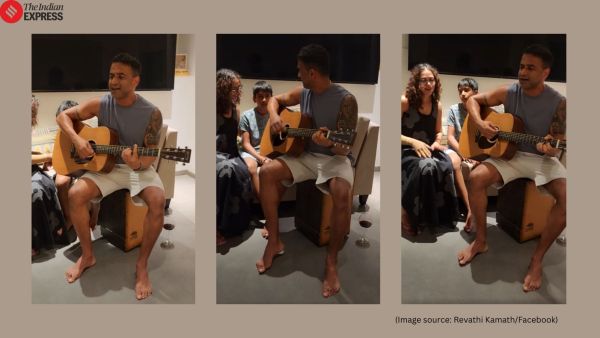 Zerodha co-founder Nithin Kamath music session with wife and son