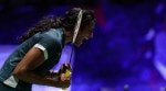 PV Sindhu celebrates her Round of 16 victory over World No.2 Wang Zhi Yi at BWF World Championships 2025. (PHOTO: BWF / Badminton Photo)