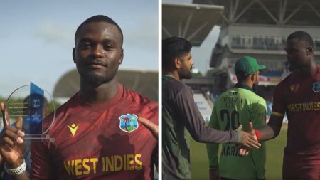 Jayden Seales' 6/18 crushed Pakistan in the third ODI. (X)